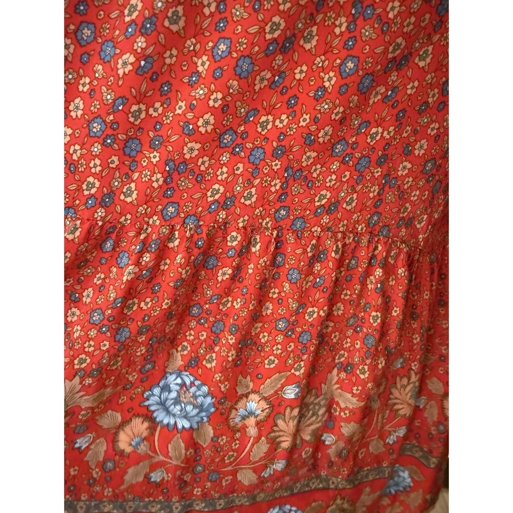 Natural Life Wide Leg Tiered Floral Romper Size S Oversized Pockets Sleeveless - Picture 6 of 15